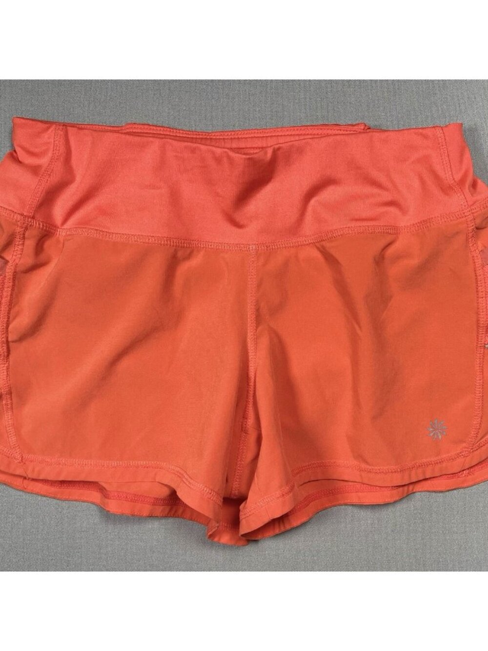 Athleta Ready To Go Orange Athletic Mid Rise Shorts Inseam 3.5" - Women Size XS